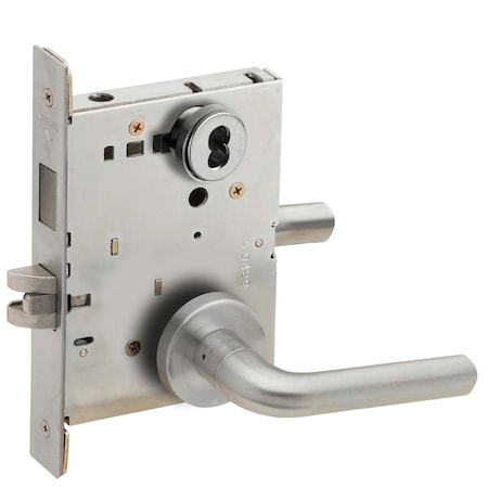 Schlage Closet Mortise Lock with Deadbolt, 02A Design, FSIC Prep, Less Core, Satin Chrome L9465J 02A 626